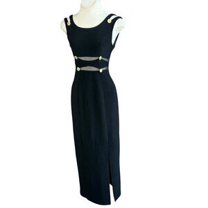 Lillie Rubin Vintage Black Bodycon Column Sheath Dress Size 9/10